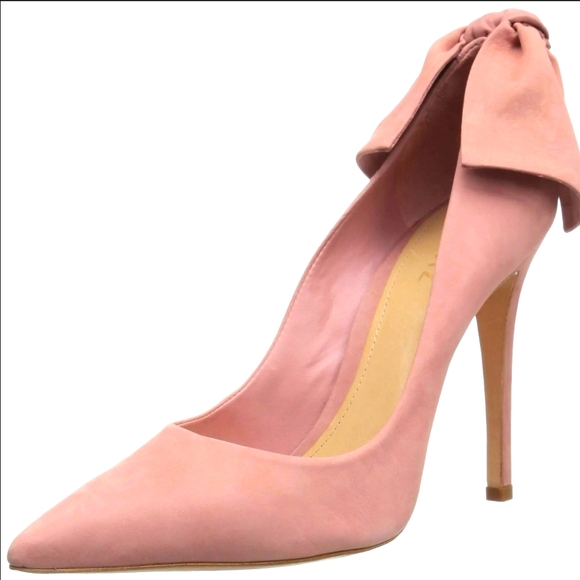 Schutz Blasiana Poppy Rose Pink Heels with Bow - Picture 3 of 6